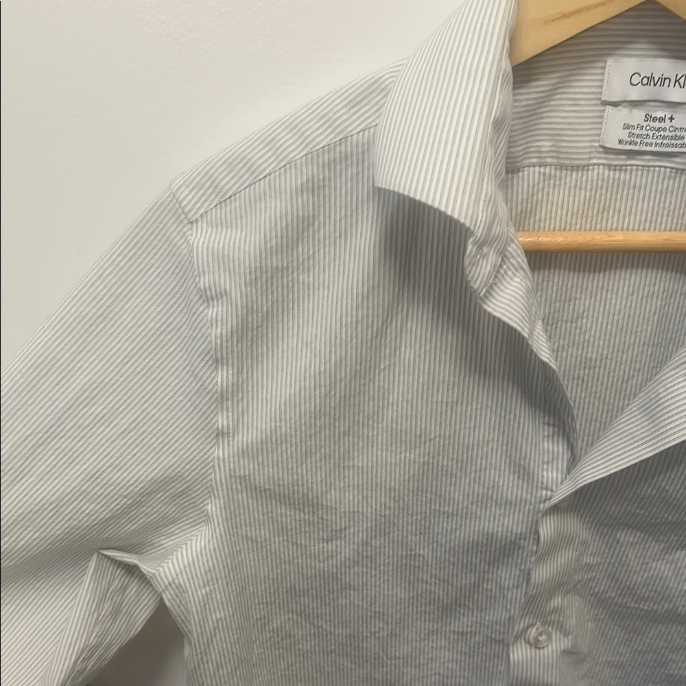 Calvin Klein Men’s White Casual Button Down Shirt - Picture 4 of 5